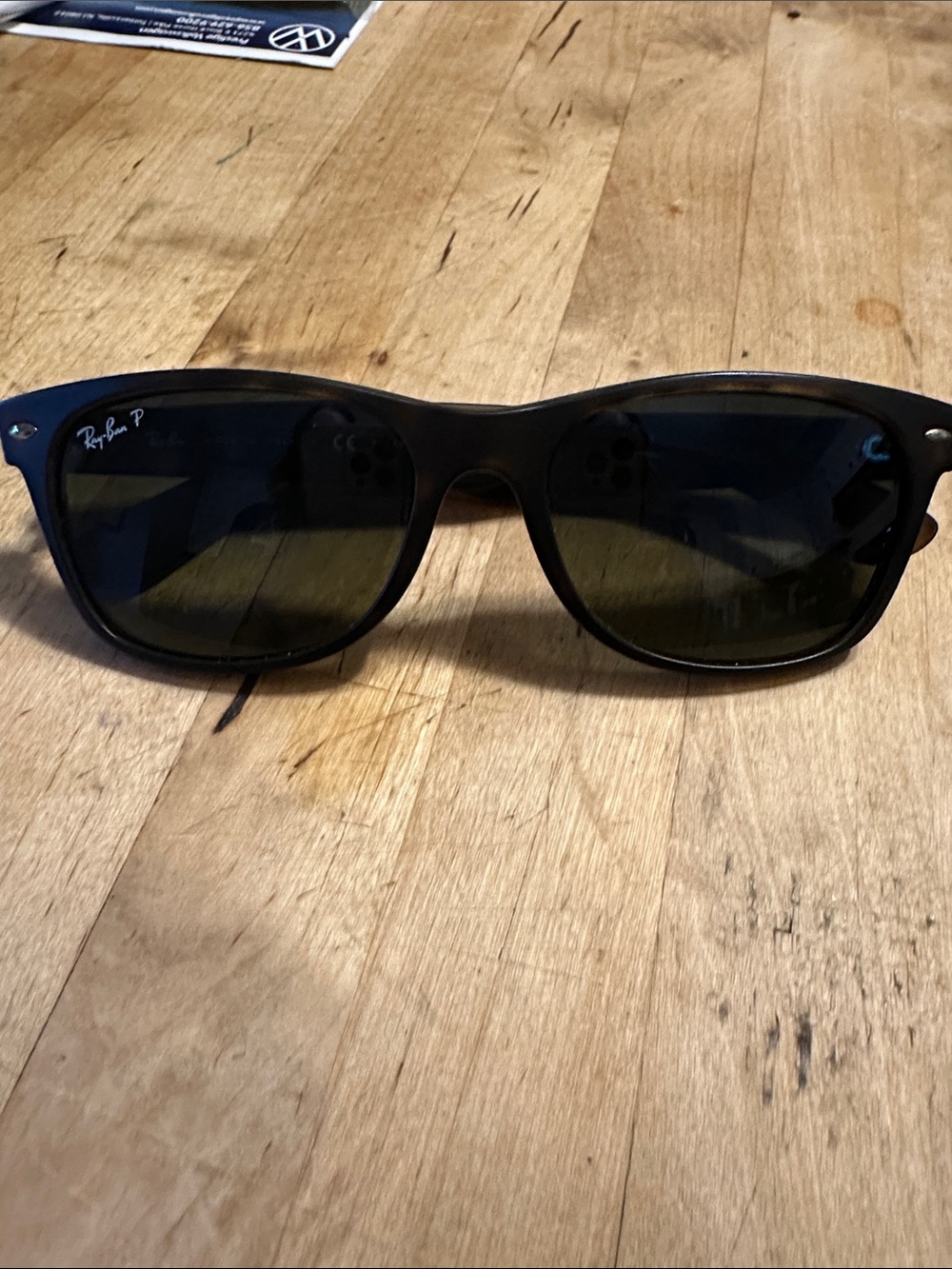 Ray-Ban Black Frame Green Lens Sunglasses - Polarized with signature case